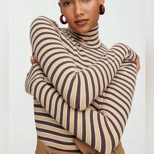 ARITZIA Wilfred Striped Turtleneck | Large